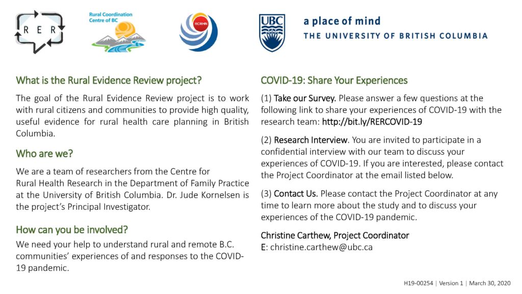 Rural Engagement Survey Card